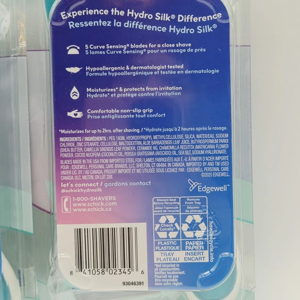 Lot of 3 Schick Hydro Silk Ultra Sensitive Women's Disposable Razors 6ct Total